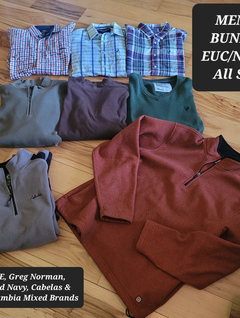 BUNDLE/BULK BUY - MEN'S Shirts/Pullovers . . . EUC/NWOT, ALL Sz L, Misc Brands